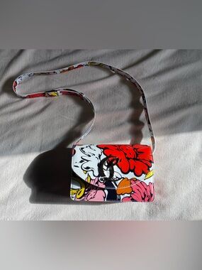 Christian Louboutin Floral Crossbody Bag in Red, Pink & White